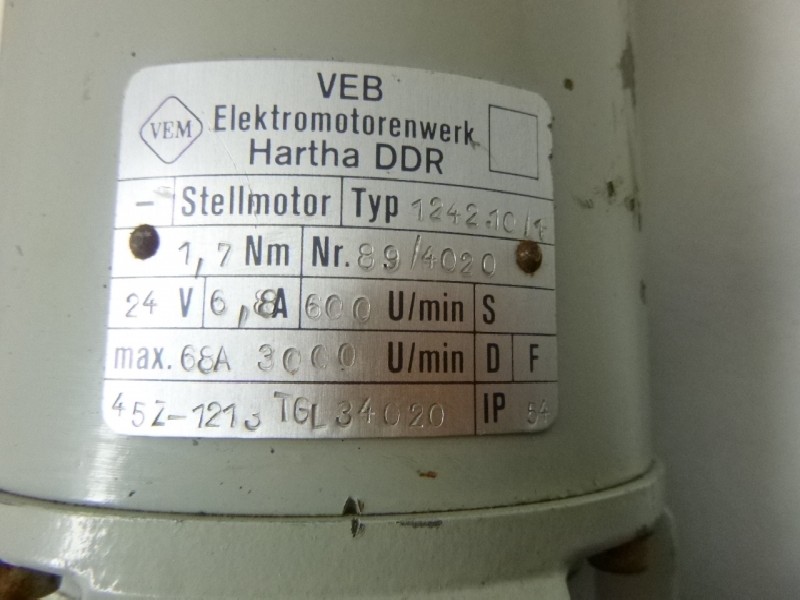 DC motor VEM, ELMO HARTHA 1242.10/1 TGL 34020 ( TGL34020 ) Neu ! photo on Industry-Pilot